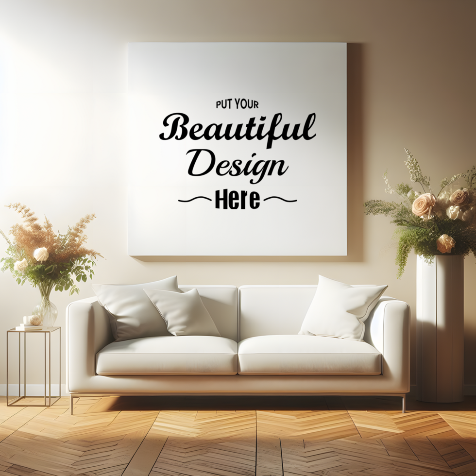 Poster Frame in living room Mockup psd