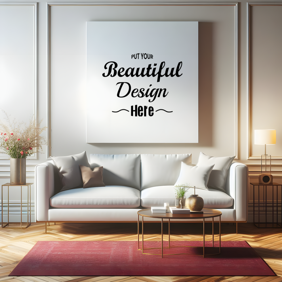 Poster Frame in living room Mockup psd