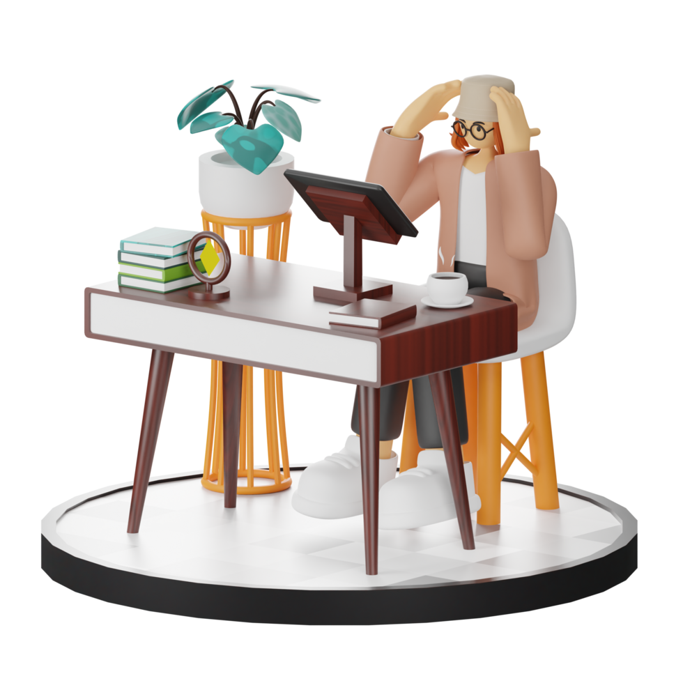 Embracing the Digital Illustrator's Lifestyle in 3D png