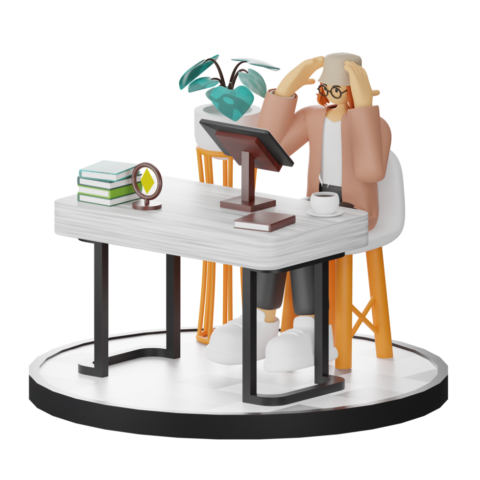 Embracing the Digital Illustrator's Lifestyle in 3D png