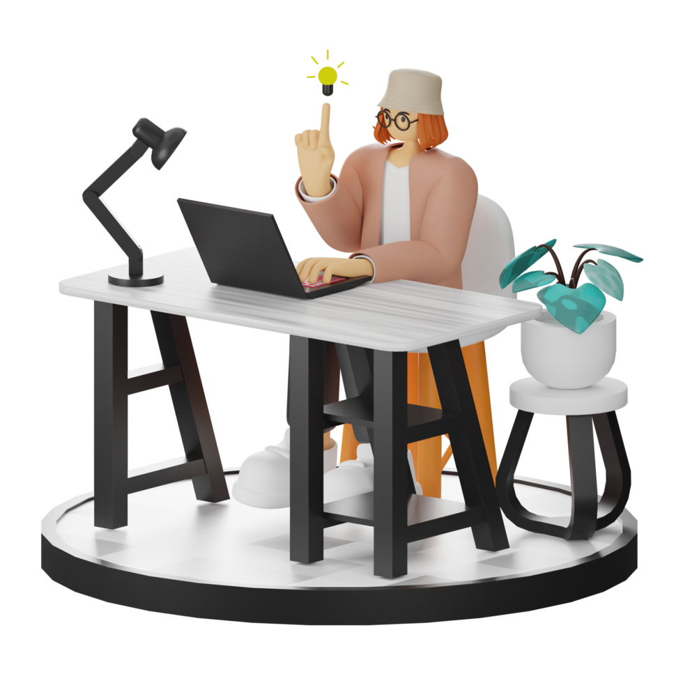 3d Illustration Enhancing Work Life with Your Computer or Laptop png