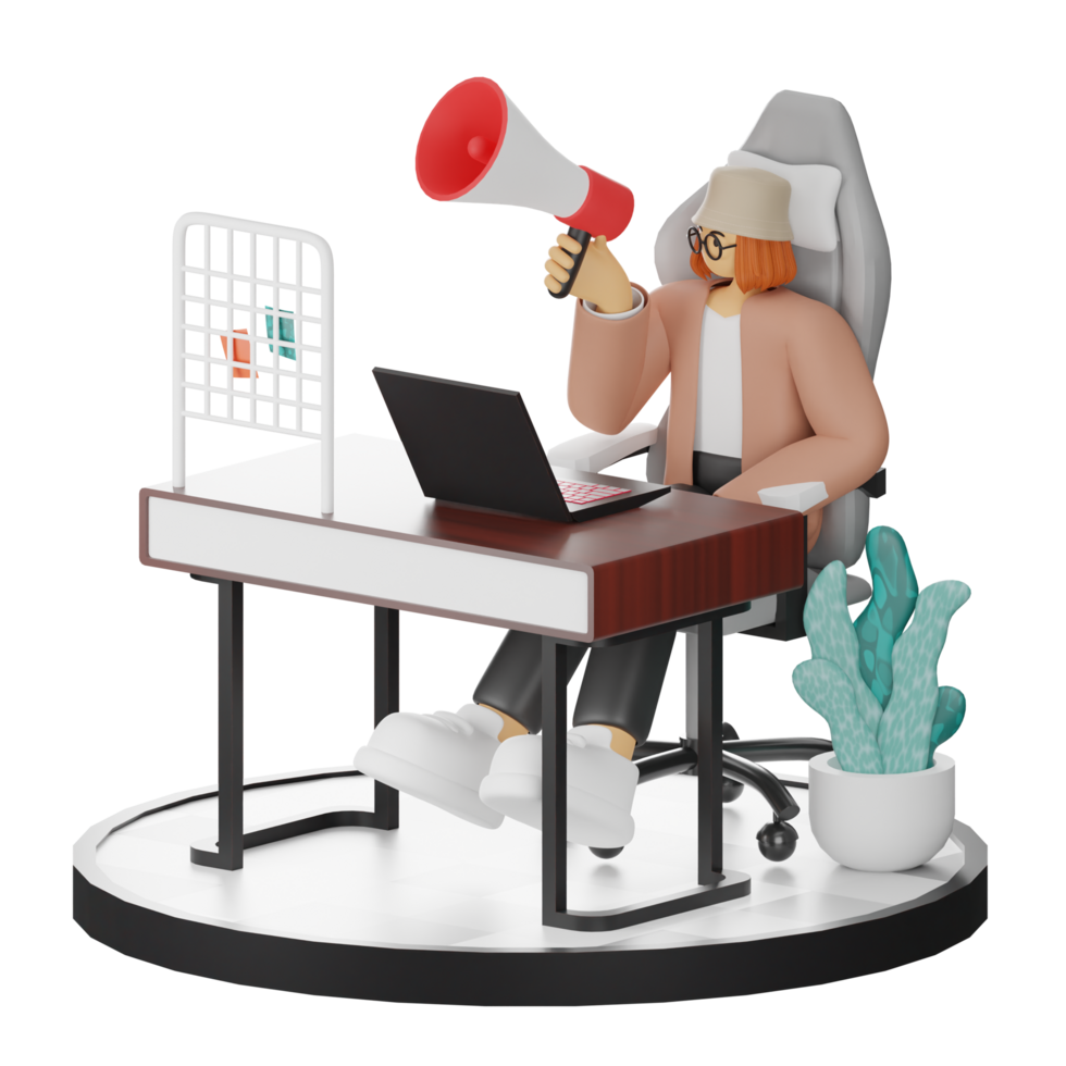 3d illustration Creative Visions of Digital Marketing png