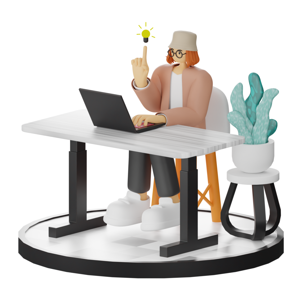 3d Illustration Enhancing Work Life with Your Computer or Laptop png
