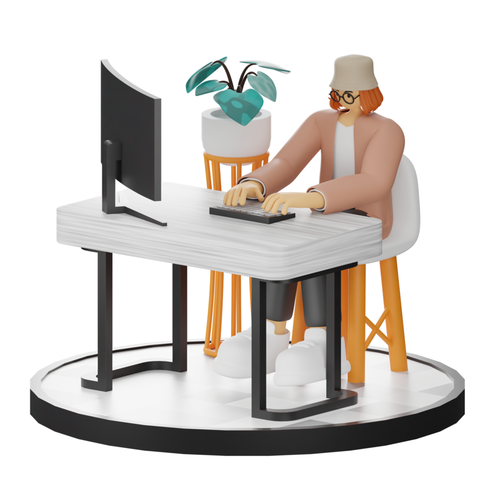 3d Illustration Enhancing Work Life with Your Computer or Laptop png
