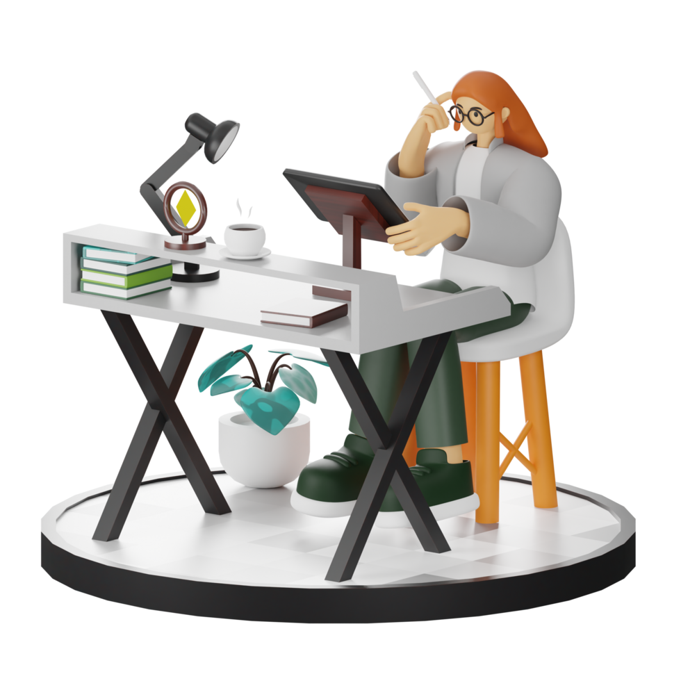 3D Illustrations of Digital Artistic Expression png