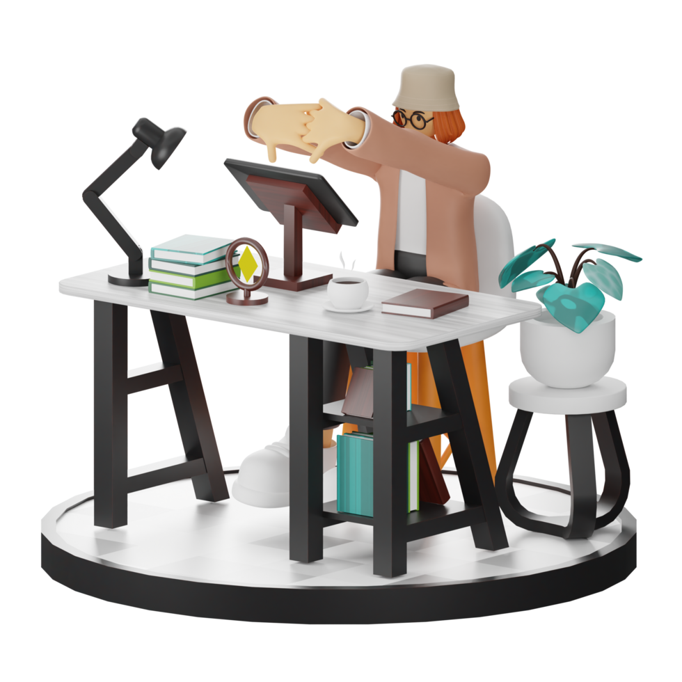 Embracing the Digital Illustrator's Lifestyle in 3D png