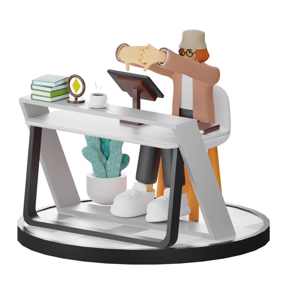 Embracing the Digital Illustrator's Lifestyle in 3D png