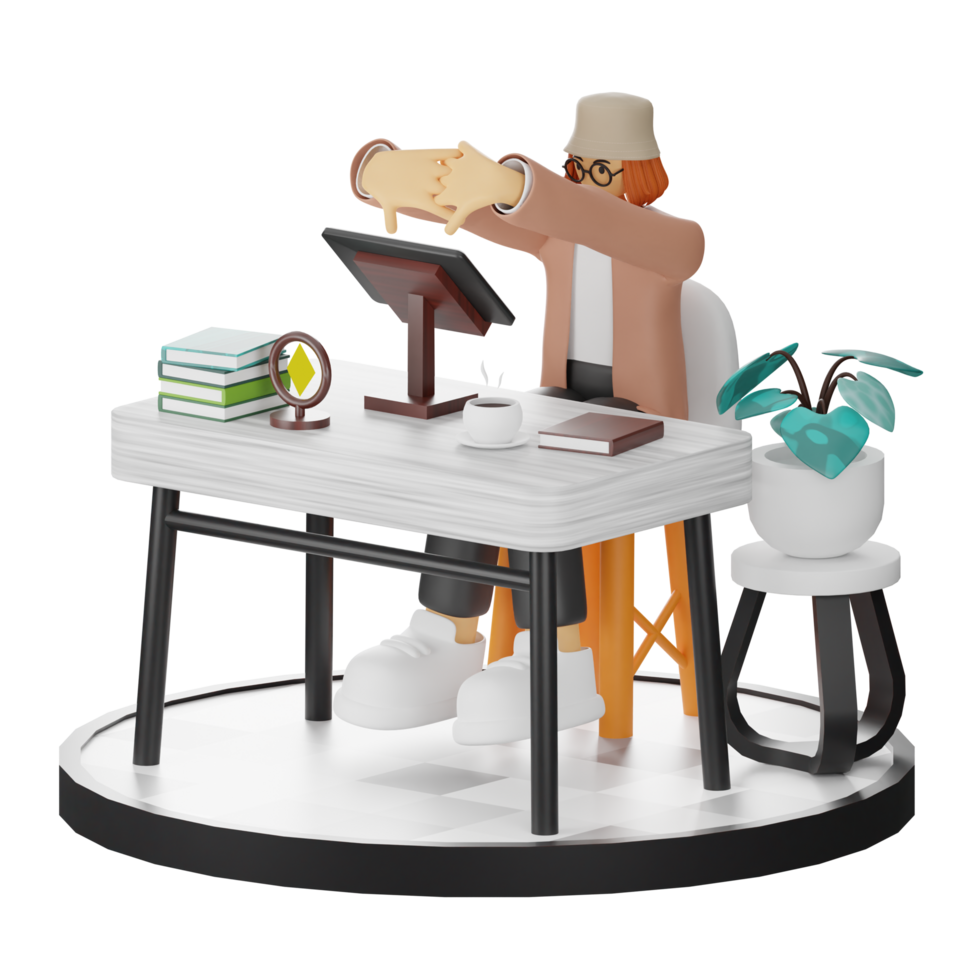 Embracing the Digital Illustrator's Lifestyle in 3D png