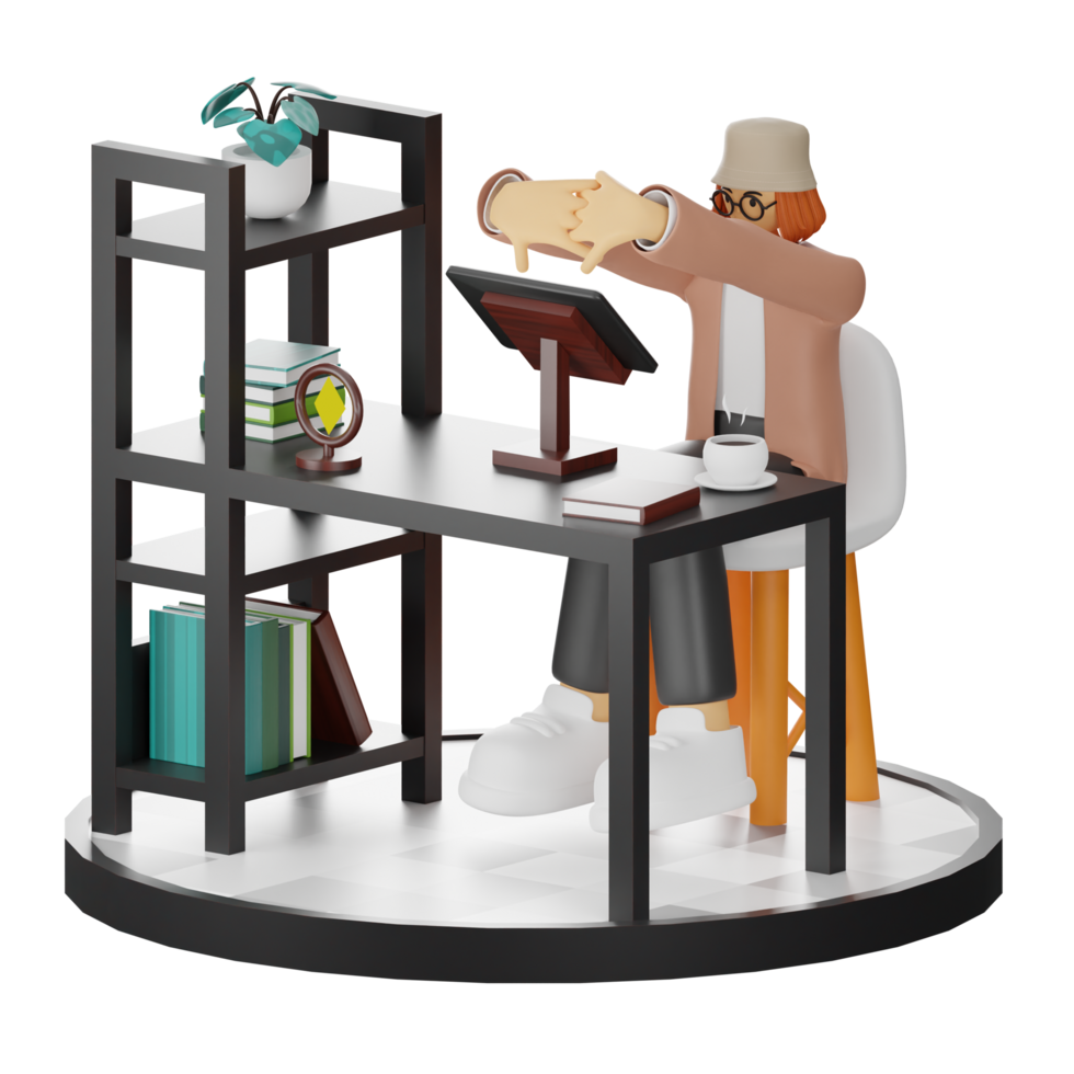 Embracing the Digital Illustrator's Lifestyle in 3D png