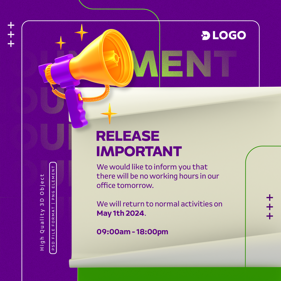 Social media feed template important announcement psd