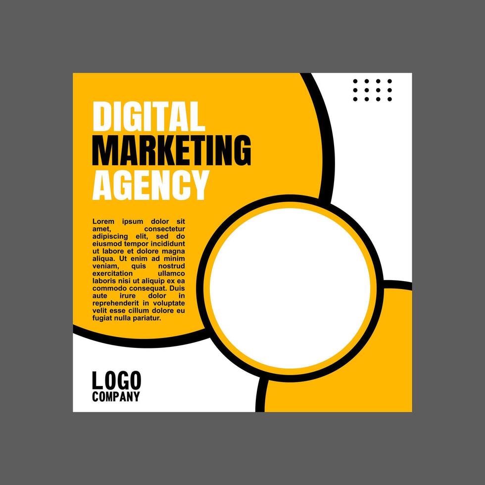 yellow social media post design for digital marketing companies vector
