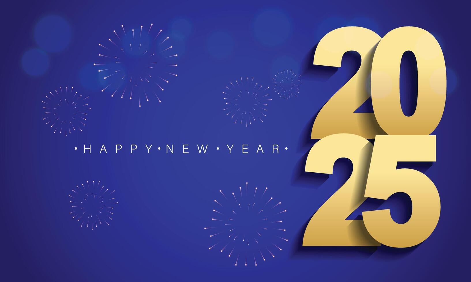 Happy New Year 2025 greeting card design template. vector