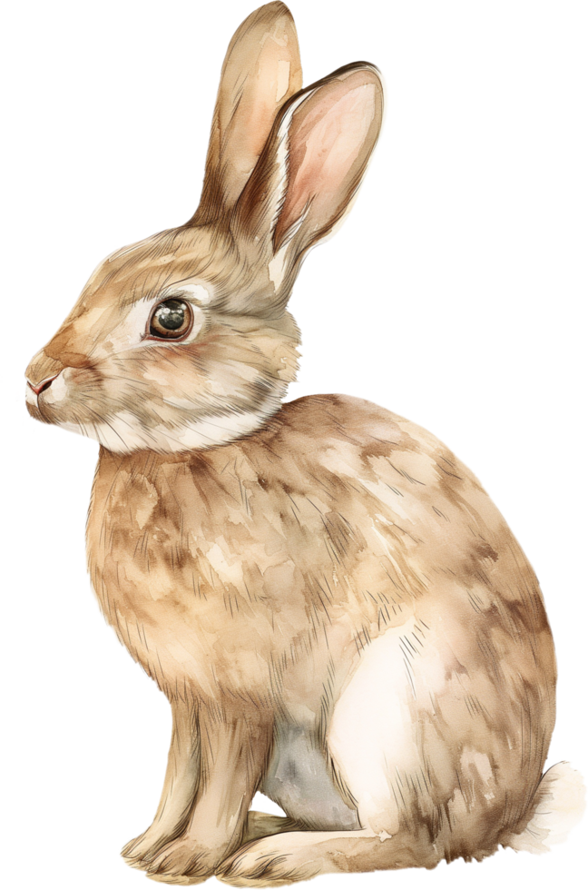 Rabbit sitting watercolor png