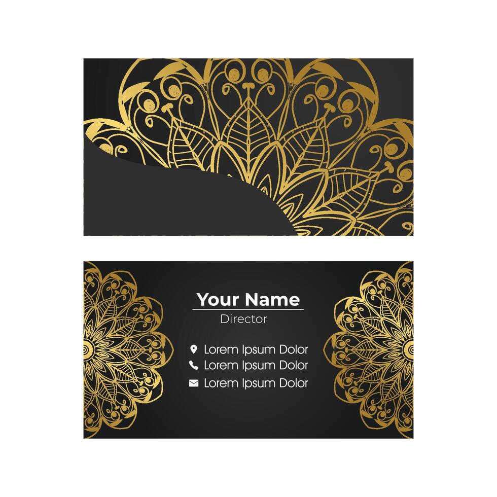 Gold Mandala Business card vector