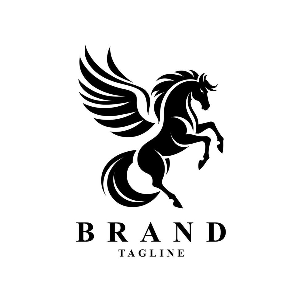 Winged horse logo vector