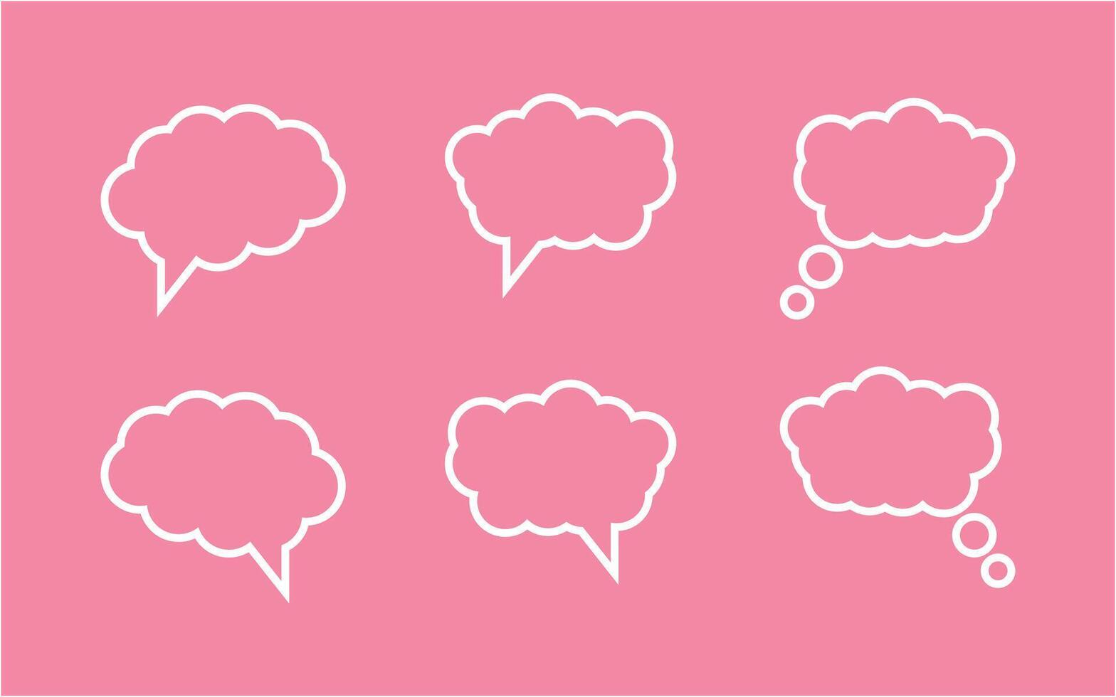 Line art of speech bubble collection vector