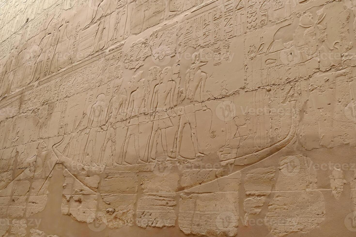 Hieroglyphics on massive columns of Karnak photo
