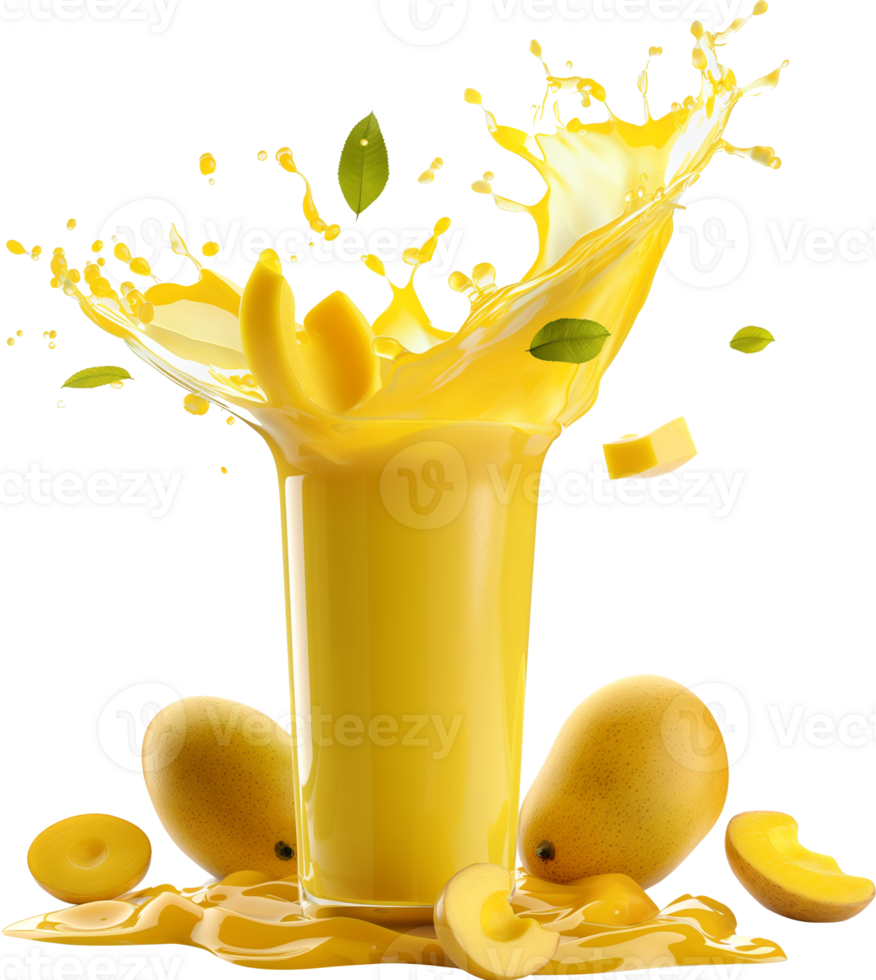 Mango Juice splash isolated on a transparent background png