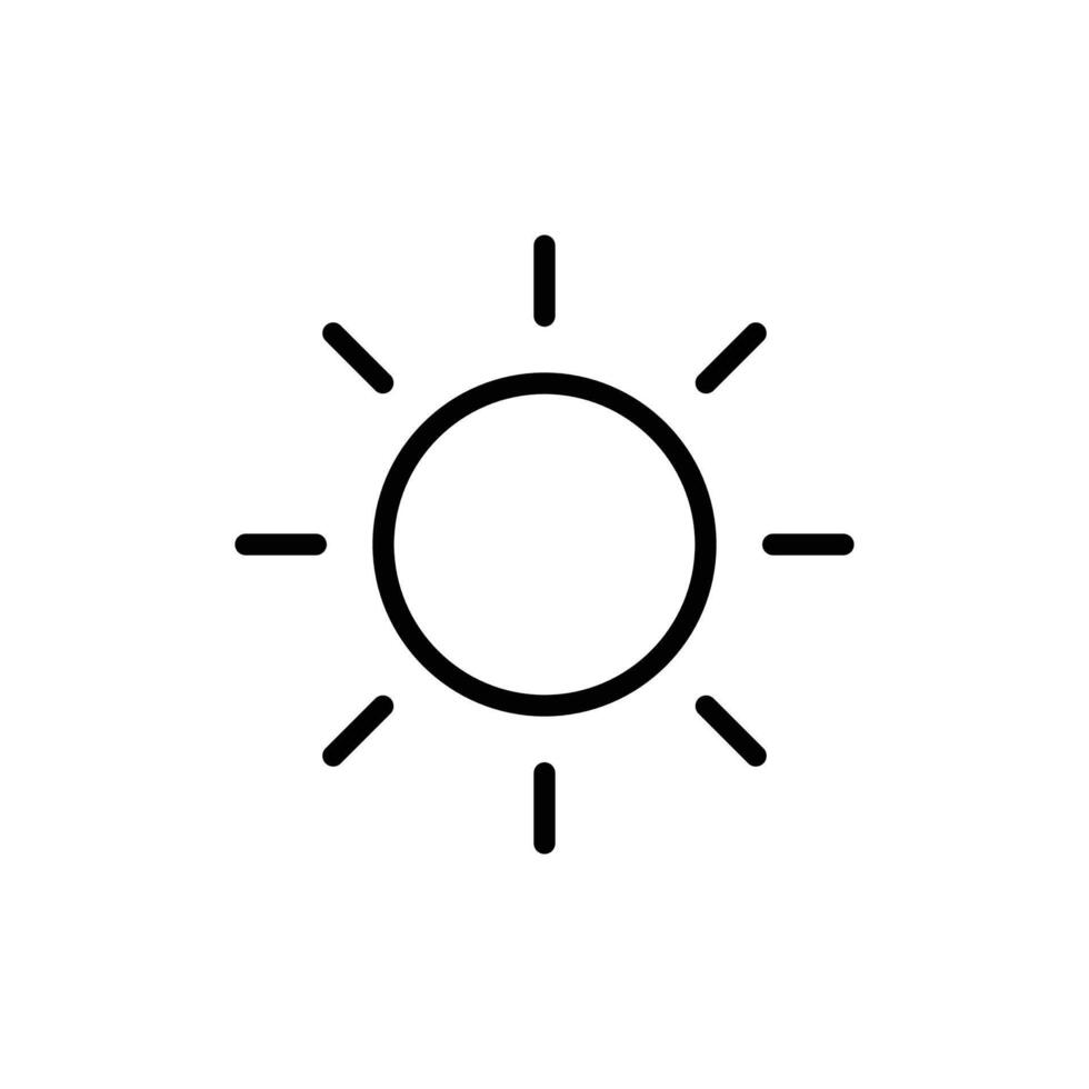 sun line icon vector