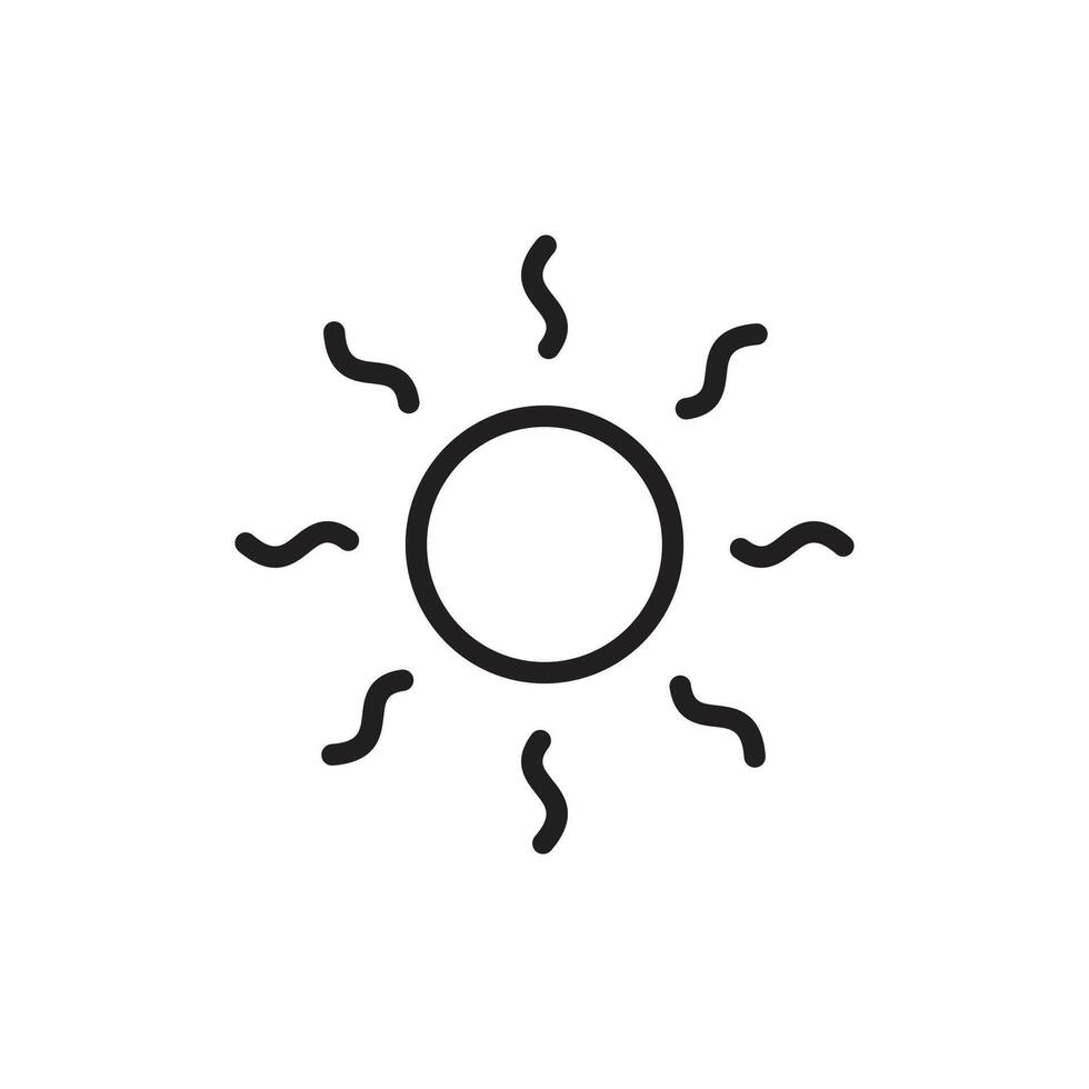 sun line icon vector