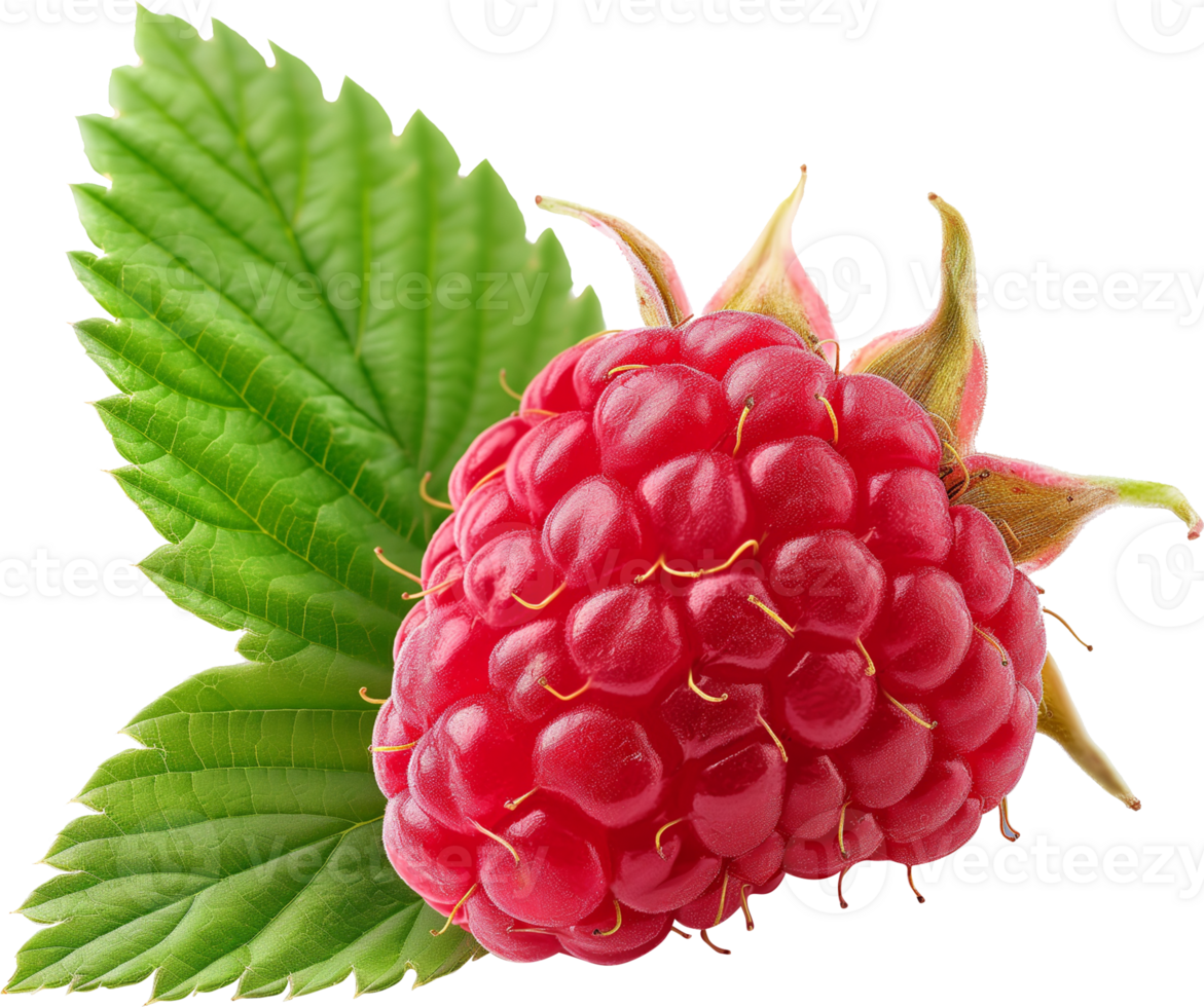 Ripe Raspberry fruit isolated on a transparent background png