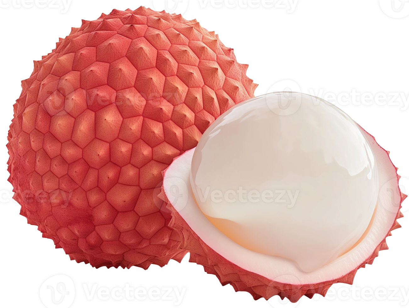 Fresh lychee fruit isolated on a transparent background png
