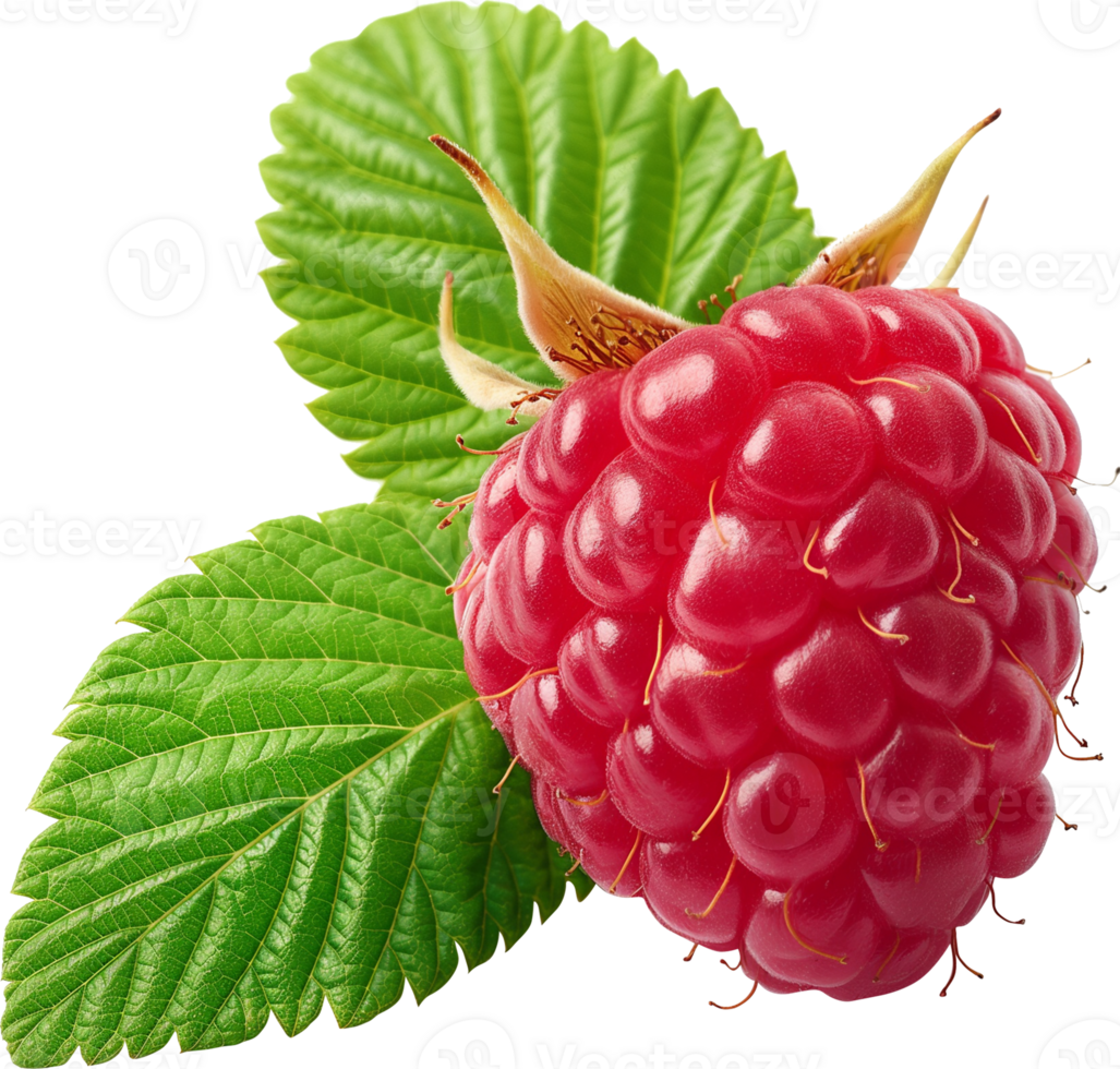 Ripe Raspberry fruit isolated on a transparent background png