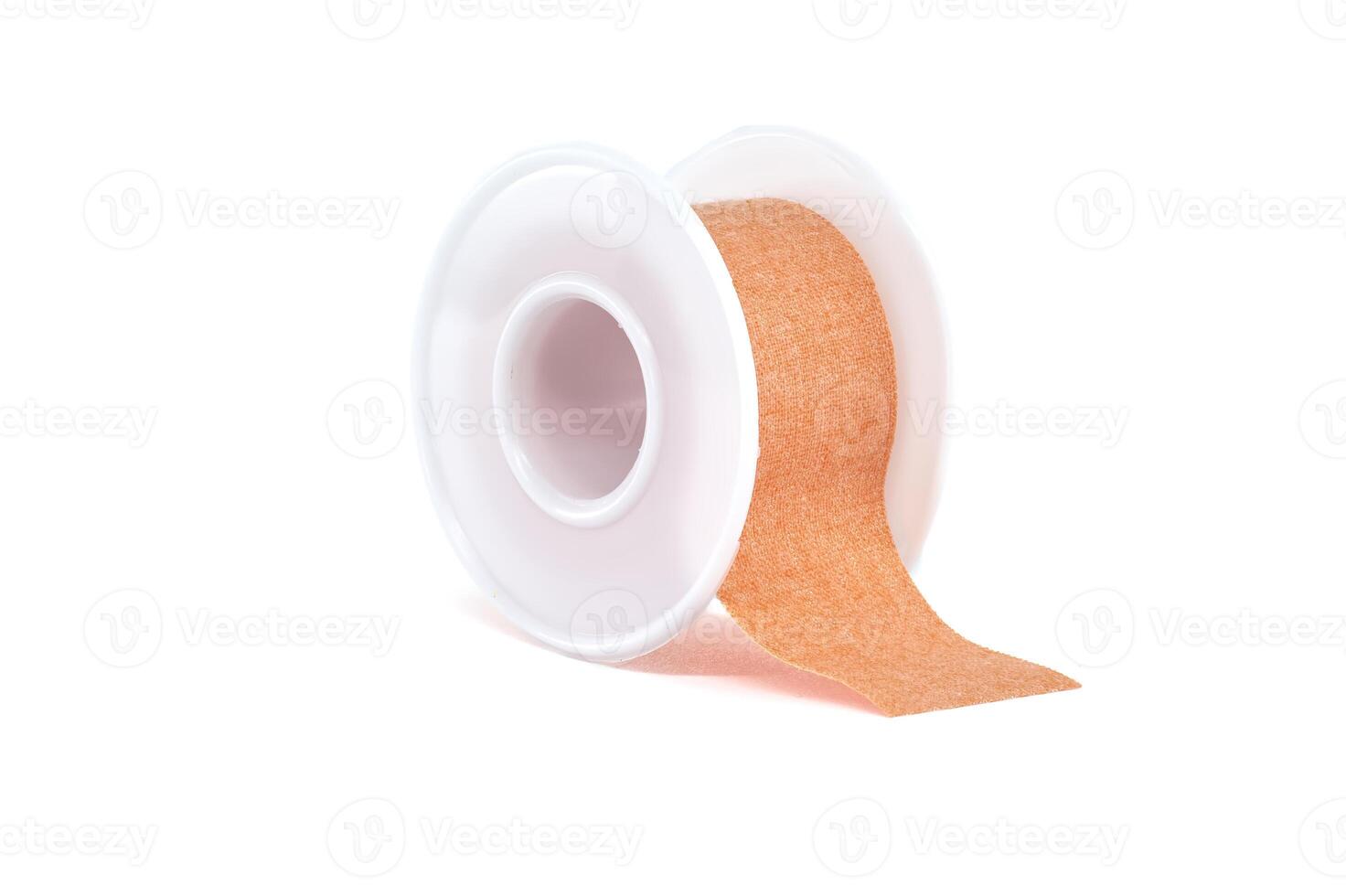 Medical surgical adhesive tape isolated on white background photo