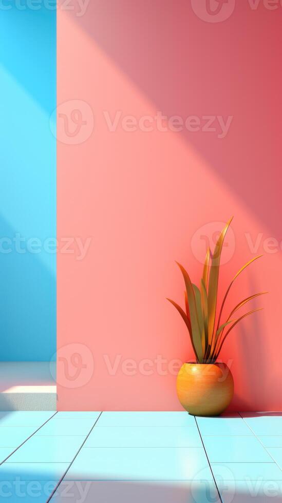 pastel color minimalist objects shapes lines, ai photo