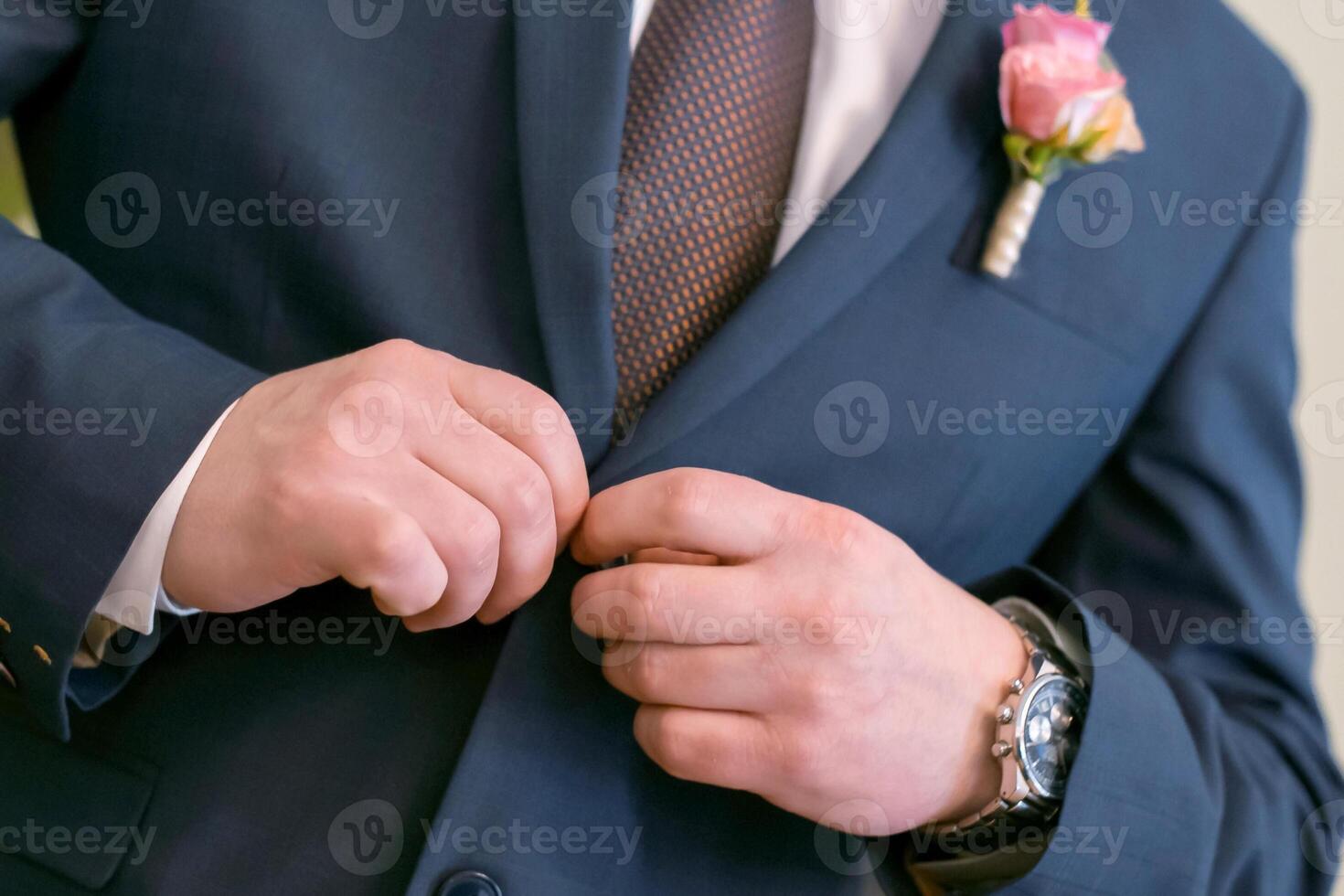 wedding men's hands button up photo