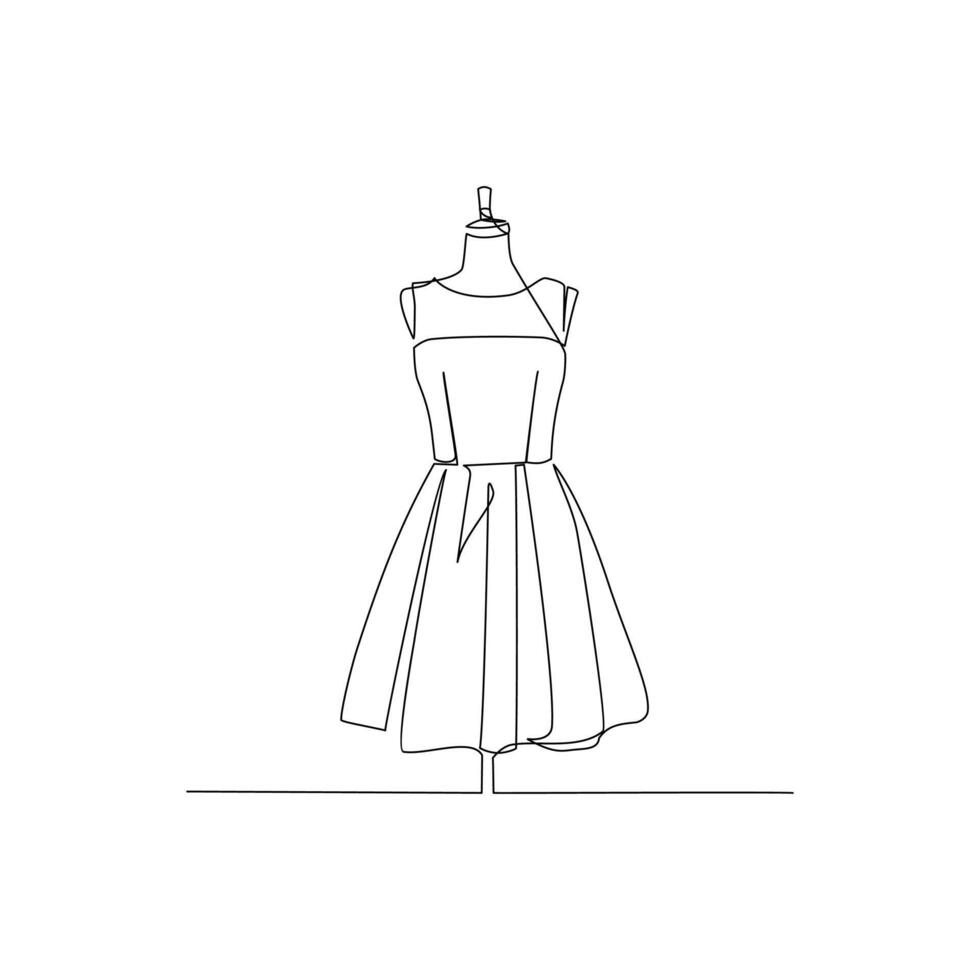 Dress drawn in line art style vector
