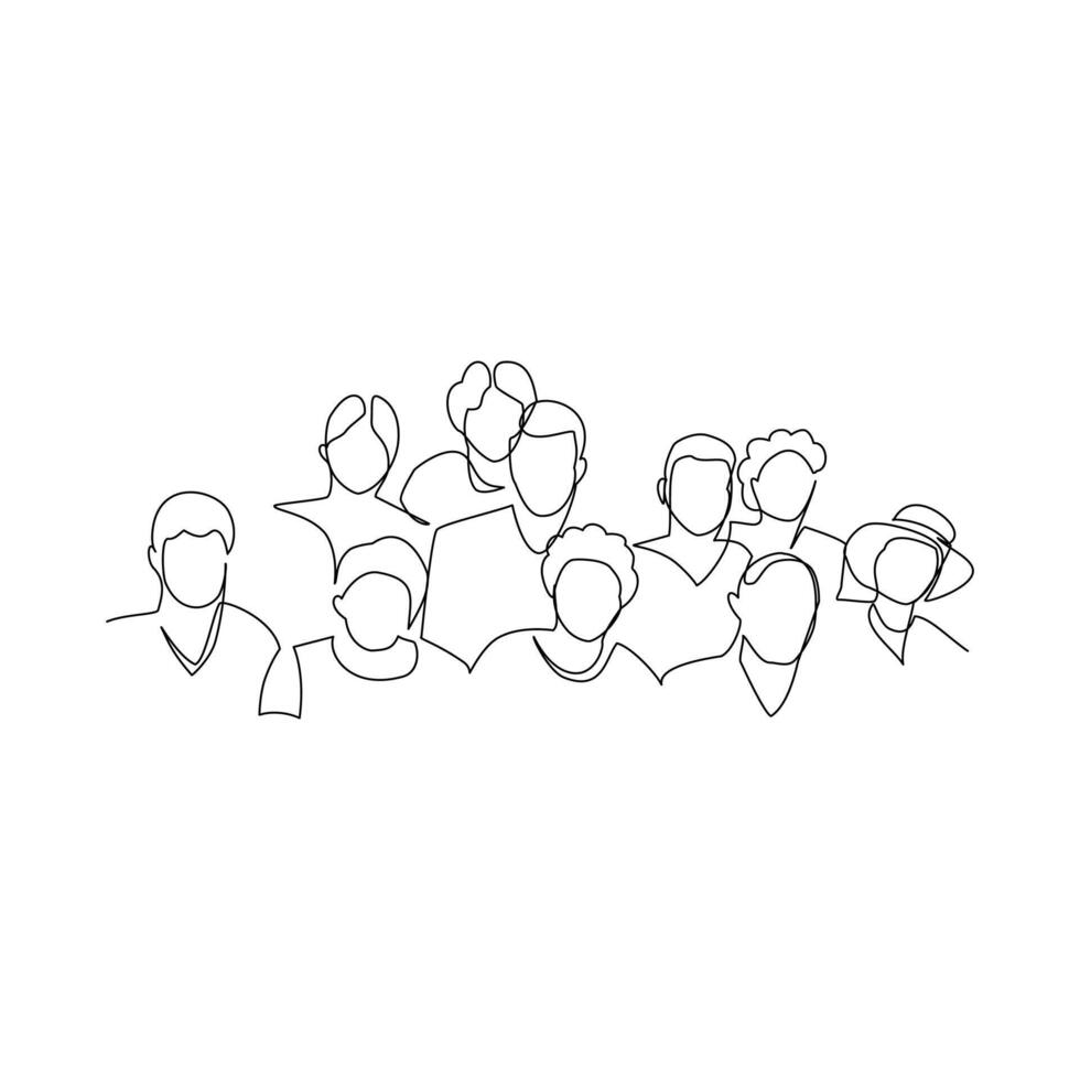 People drawn in line art style vector