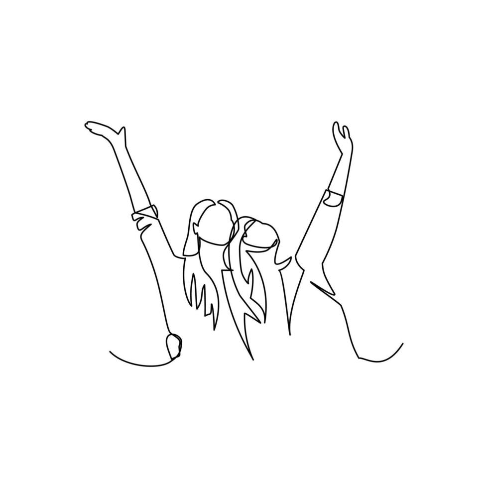 Women drawn in line art style vector
