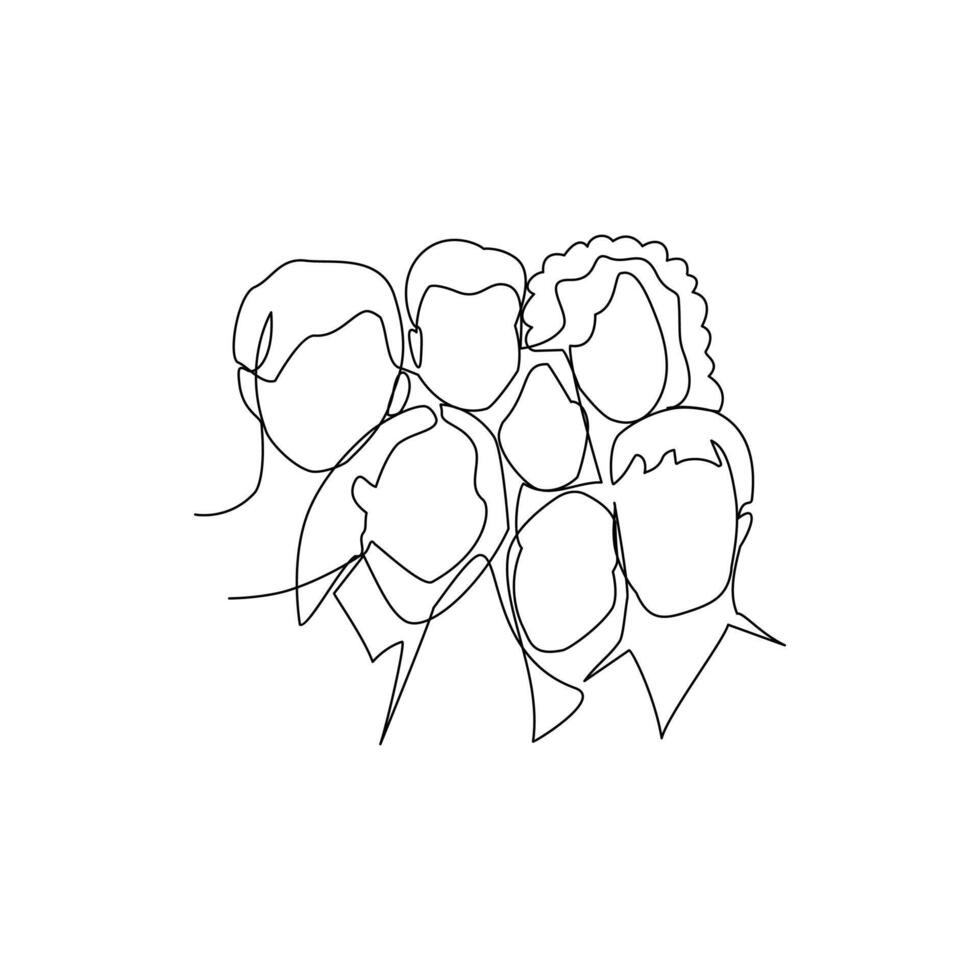 People drawn in line art style vector