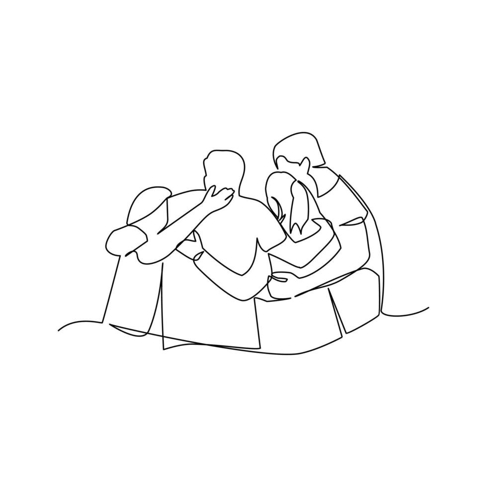 People drawn in line art style vector