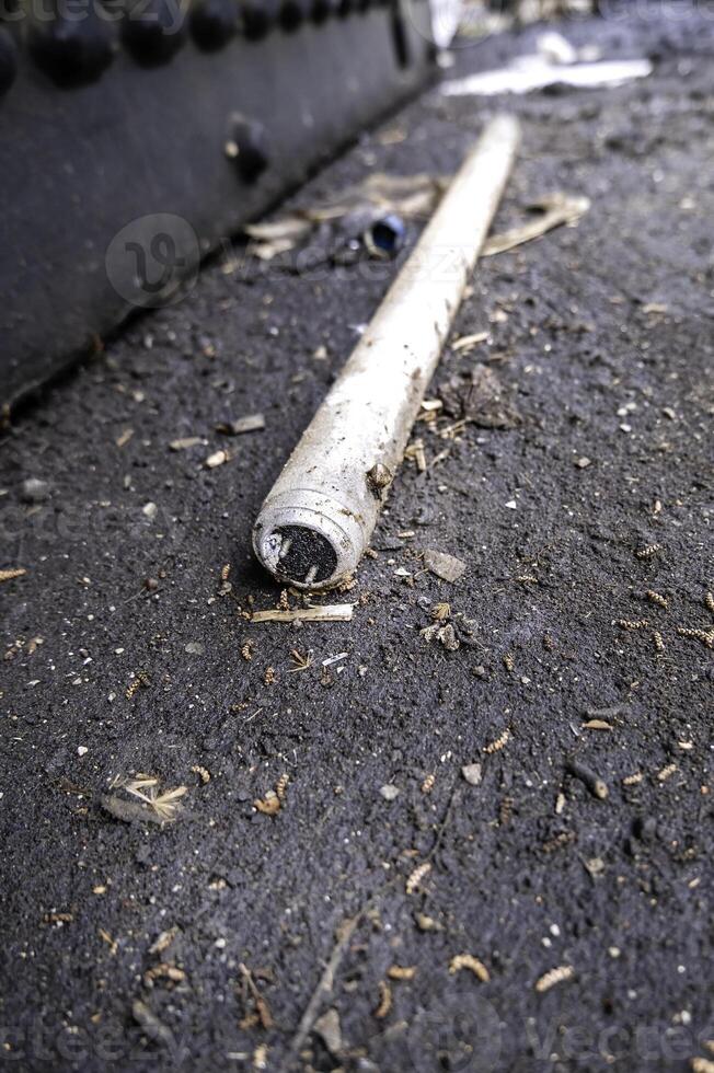 Fluorescent tubes in the trash photo