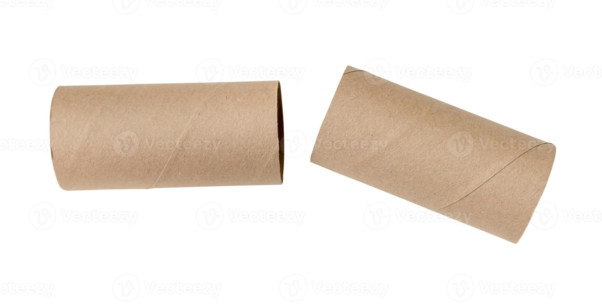 Top view set of tissue paper cores isolated on white background with clipping path photo
