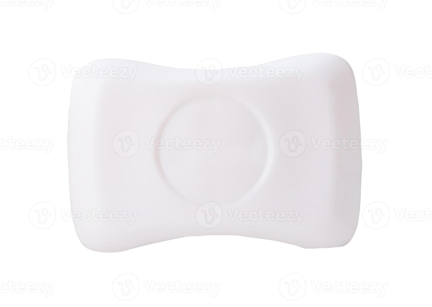 Top view of single bar of dry white soap isolated on white background with clipping path photo
