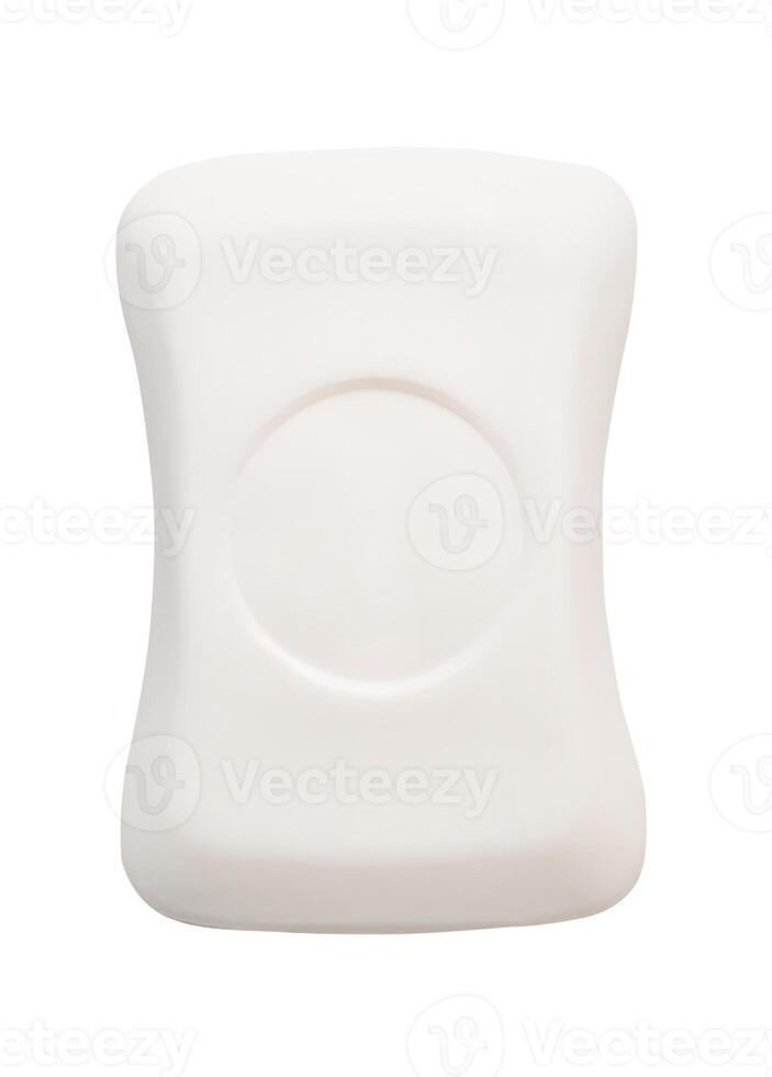 Top view of single bar of dry soap isolated on white background with clipping path photo