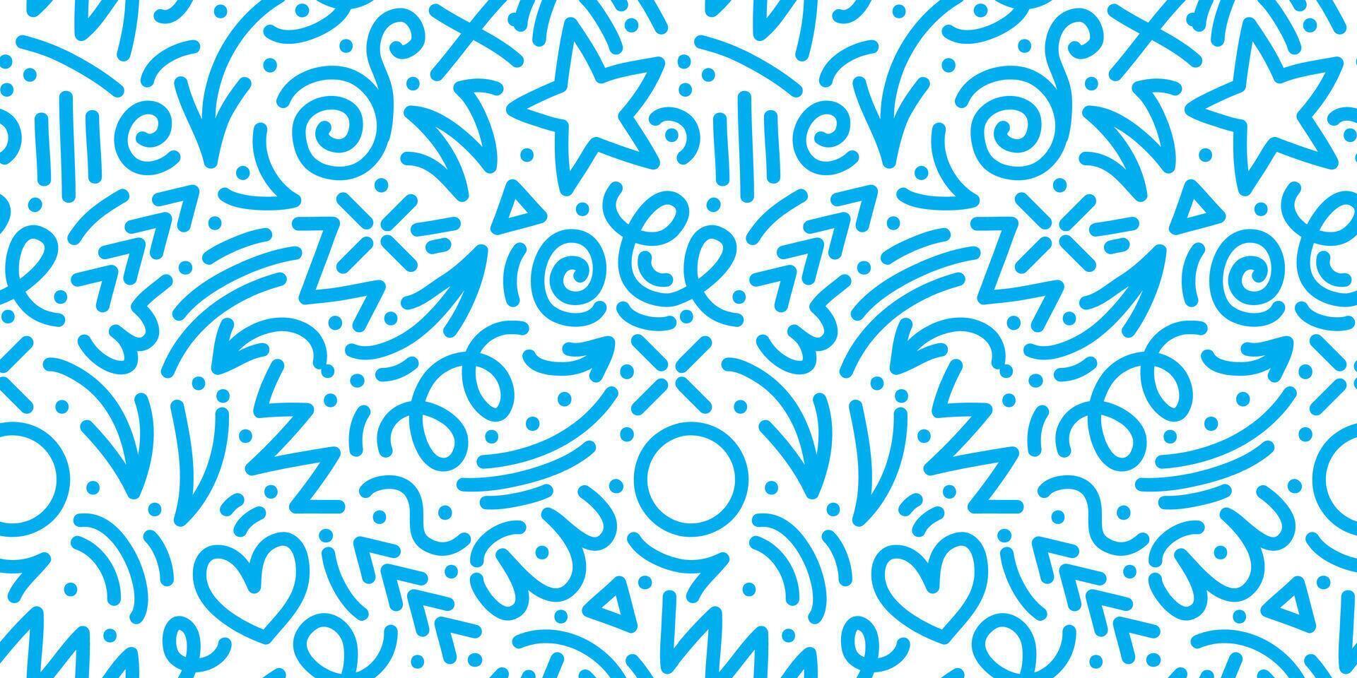fun colorful line doodle seamless pattern. Creative abstract art background collection for children or festive celebration design. Simple childish scribble wallpaper print texture bundle. vector