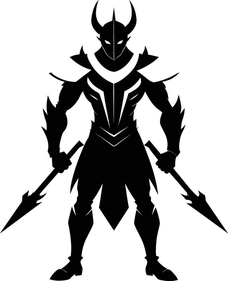 A black silhouette of a warrior vector