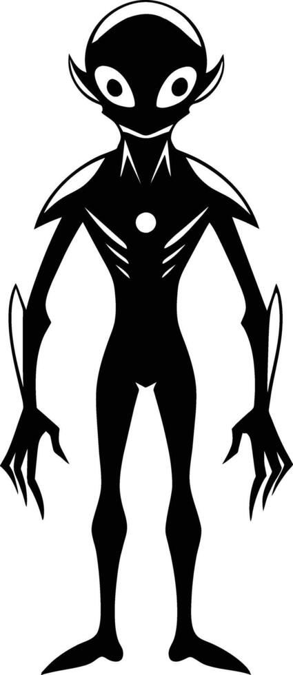 A black silhouette of a alien vector