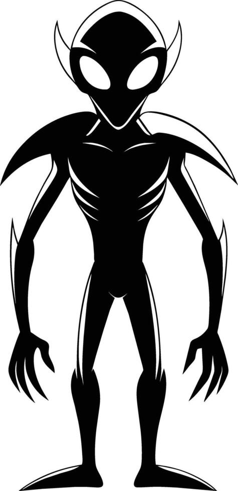 A black silhouette of a alien vector