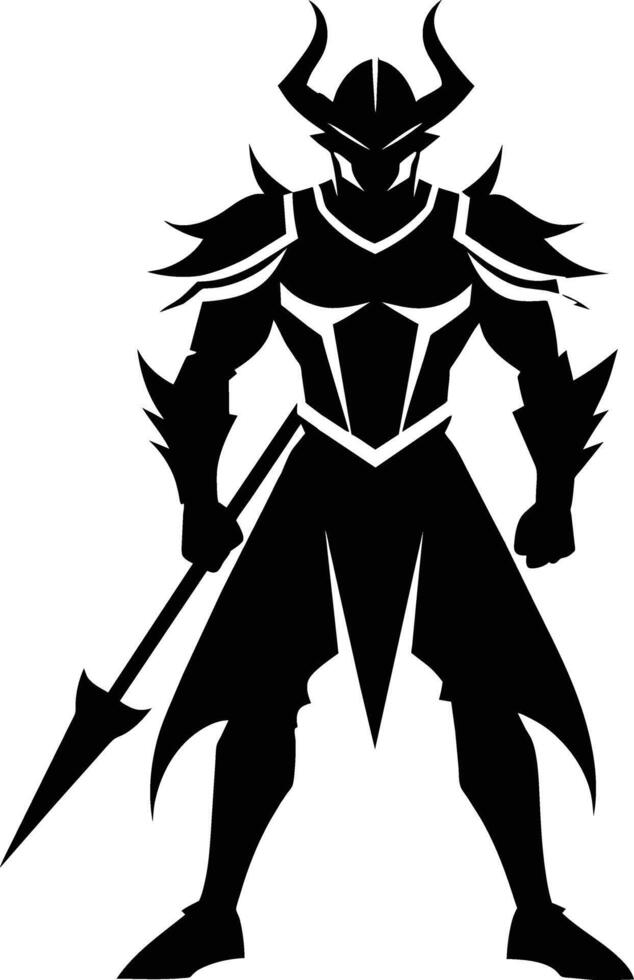 A black silhouette of a warrior vector