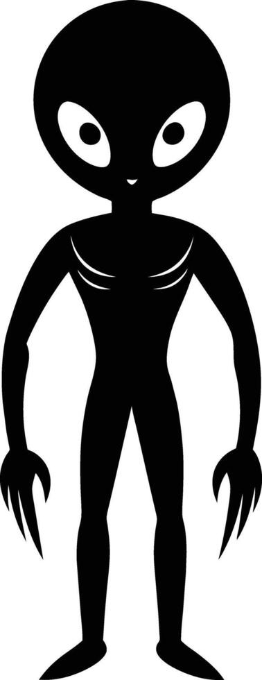 A black silhouette of a alien vector