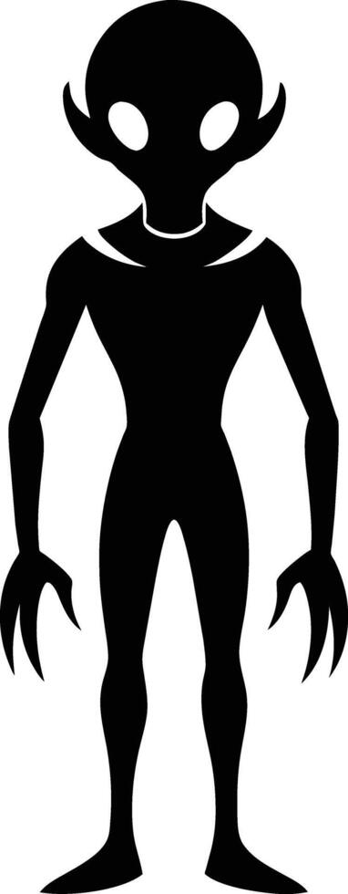 A black silhouette of a alien vector