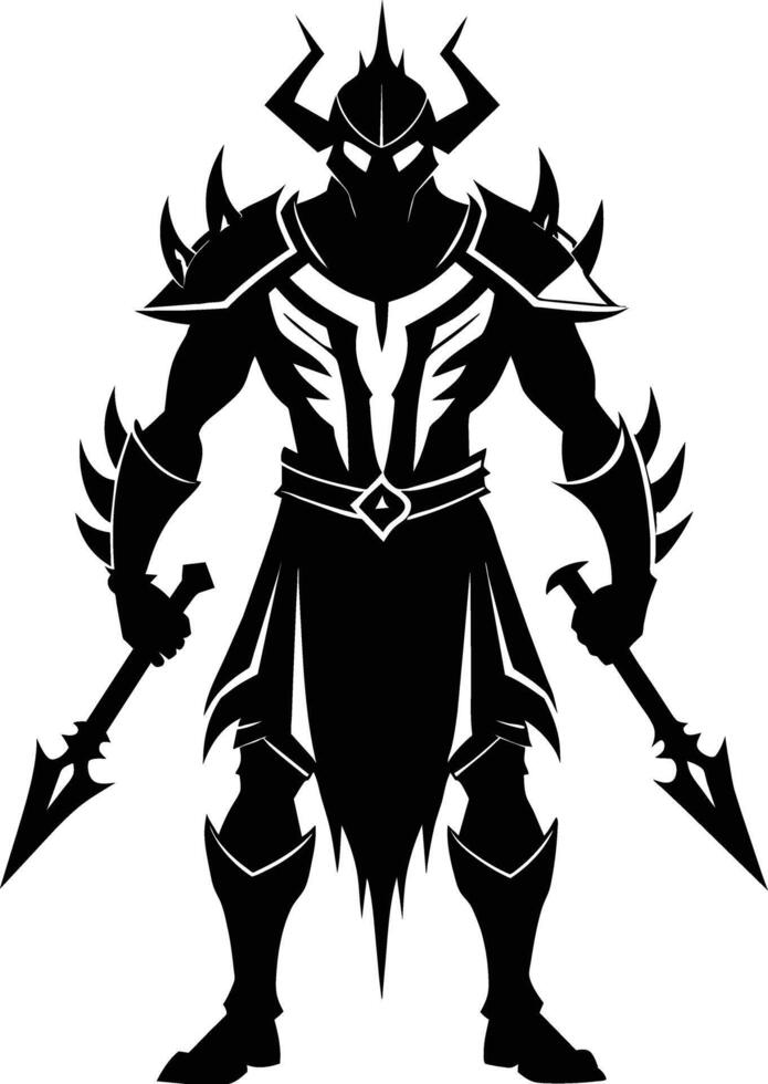 A black silhouette of a warrior vector