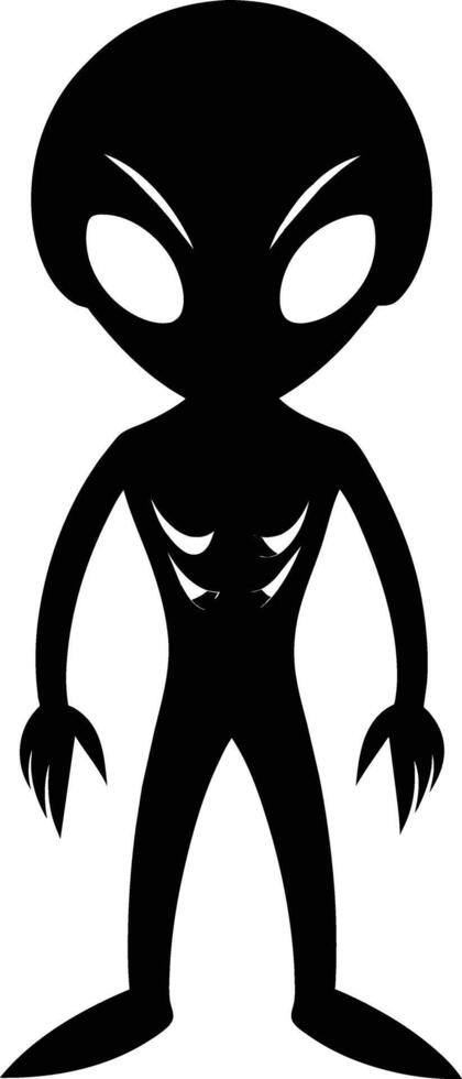 A black silhouette of a alien vector