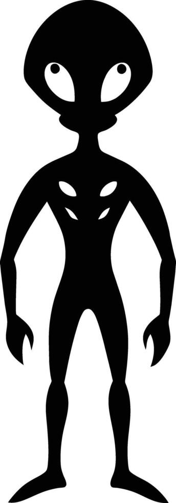 A black silhouette of a alien vector