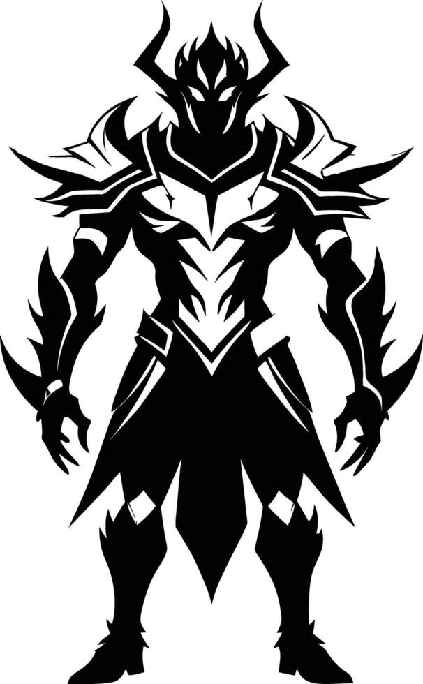 A black silhouette of a warrior vector